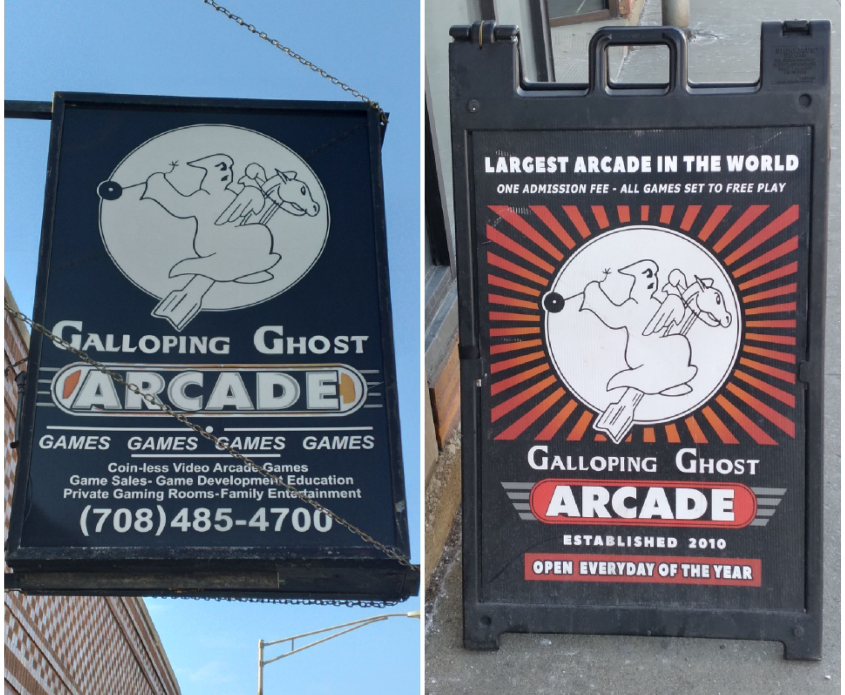 Galloping Ghost Arcade Sign